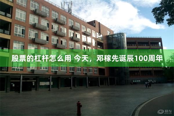 股票的杠杆怎么用 今天,邓稼先诞辰100周年