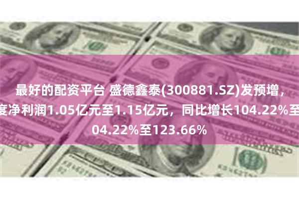 最好的配资平台 盛德鑫泰(300881.SZ)发预增,预计半年度净利润1.05亿元至1.15亿元,同比增长104.22%至123.66%