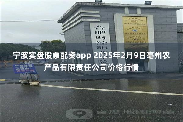 宁波实盘股票配资app 2025年2月9日亳州农产品有限责任公司价格行情