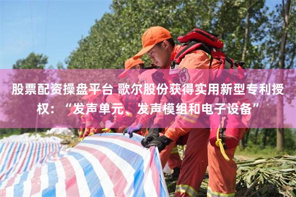 股票配资操盘平台 歌尔股份获得实用新型专利授权：“发声单元、发声模组和电子设备”