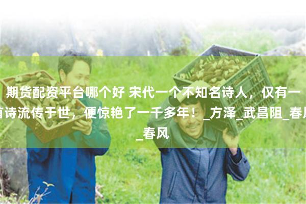 期货配资平台哪个好 宋代一个不知名诗人，仅有一首诗流传于世，便惊艳了一千多年！_方泽_武昌阻_春风