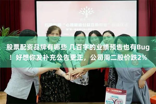 股票配资品牌有哪些 几百字的业绩预告也有Bug！好想你发补充公告更正，公司周二股价跌2%